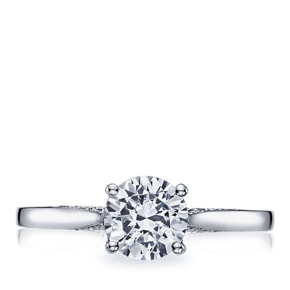 Tacori Dantela - Platinum Round Natural Diamond Solitaire Engagement Ring
